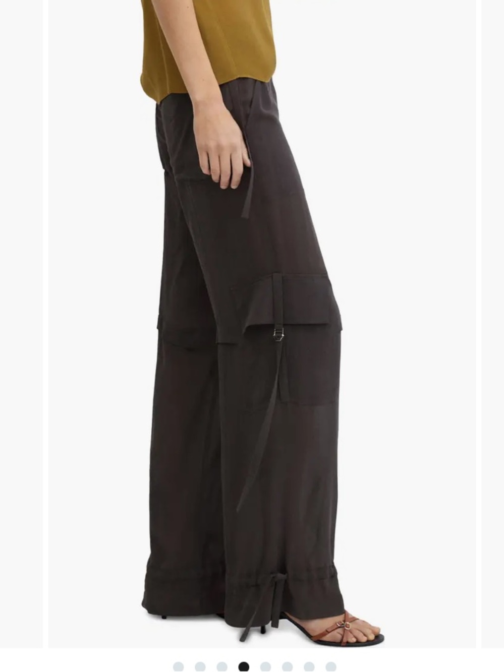 Mango Y2K black viscose cargo pants